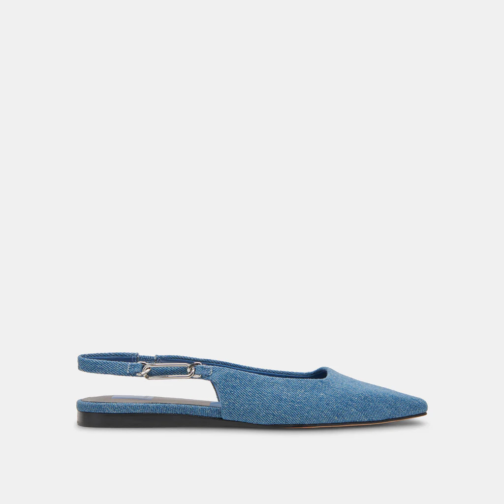 ELLEY FLATS BLUE DENIM | DolceVita.com