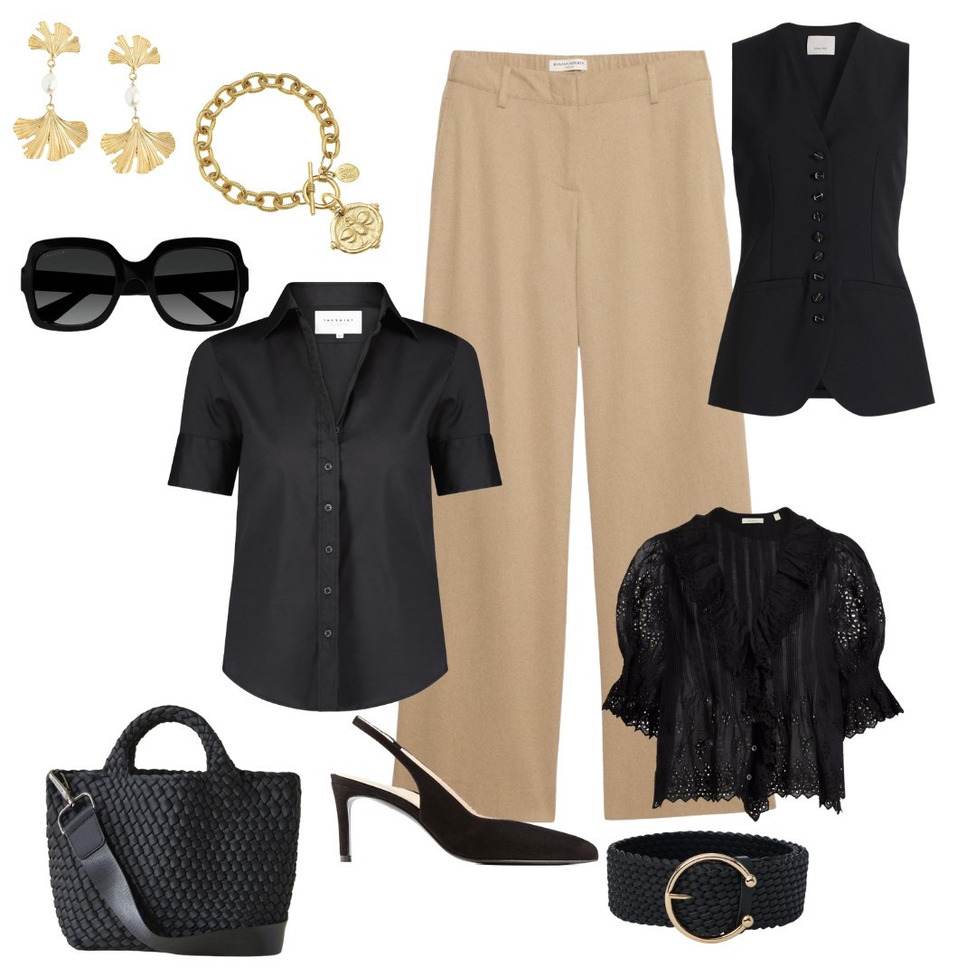 Khaki and black are always a stylish combination! 
If you are trying to get out the door and don’t have much time this combination is easy to style!

#LTKOver40 #LTKWorkwear #LTKStyleTip