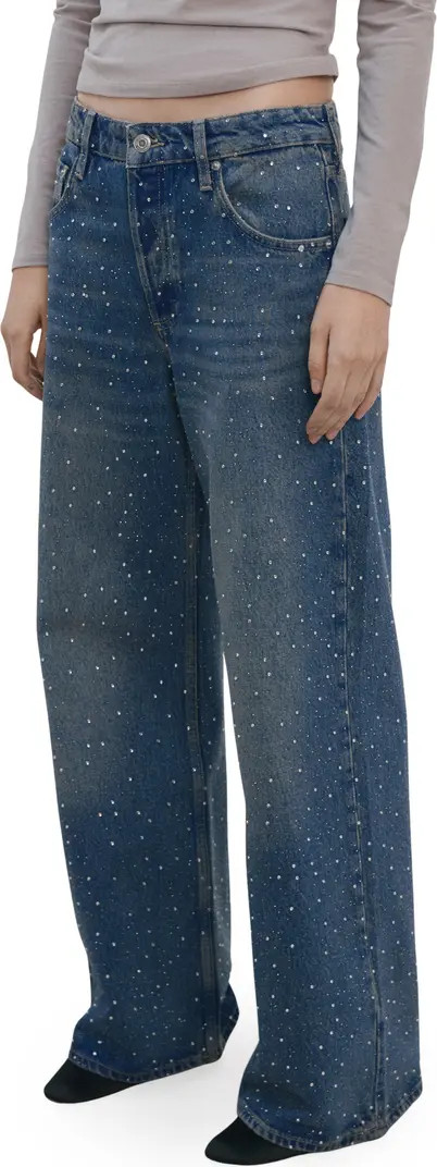Rhinestone Wide Leg Jeans | Nordstrom