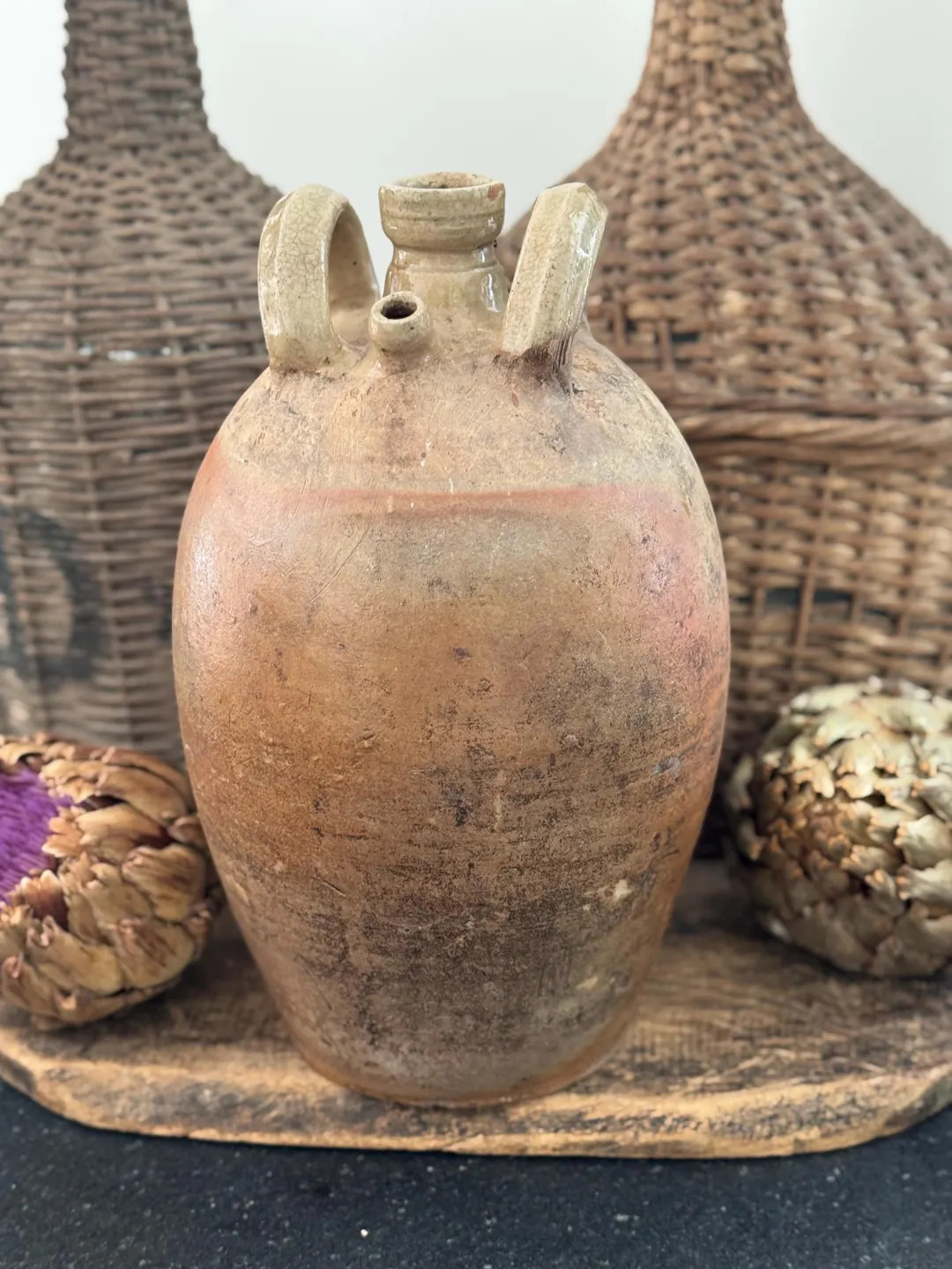 Antique French Olive Oil Cruche (Oil Jar) with Twin Handles & Pour Spout |19th Century French Sto... | Etsy (US)