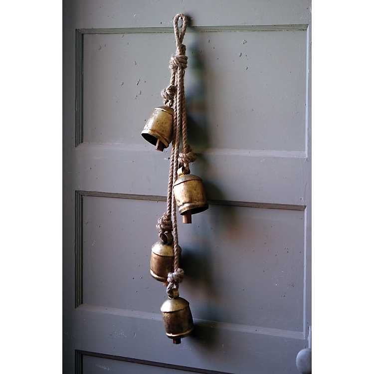 Rustic Iron Christmas Bells Hanging by Rope | Kirkland's Home