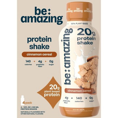 Be Amazing Cinnamon Cereal Vegan Ready To Drink Protein Shake - 4pk/12floz | Target