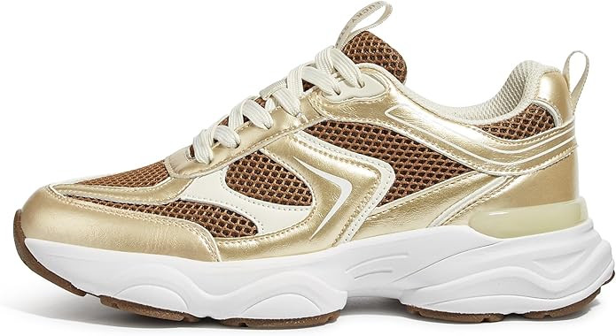 LUCKY STEP Women's Mesh Fashion Chunky Sneakers Platform Casual Athletic Walking Running Shoes Re... | Amazon (US)