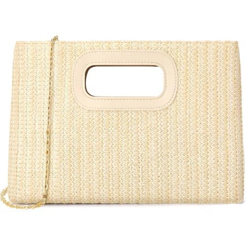 Clutch Purses for Women, Top Handle Straw Purse Handbags, Summer Shoulder Crossbody Bag, Woven Beach Bags Purses | Amazon (US)