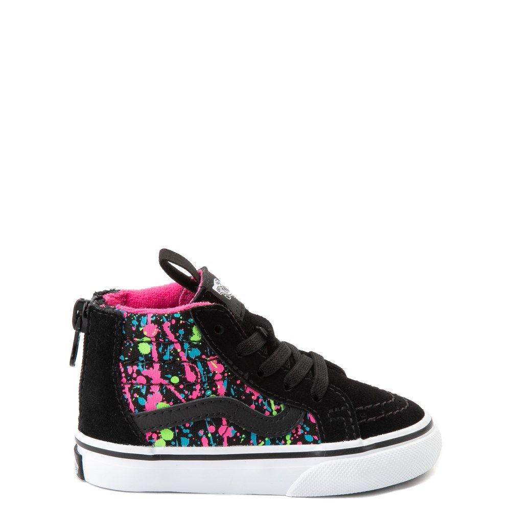 Vans Sk8 Hi Zip Paint Splatter Skate Shoe - Baby / Toddler - Black / Multi | Journeys