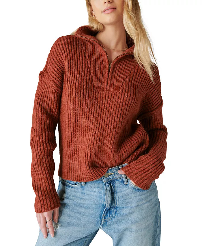 Women's Half-Zip Knit Pullover Sweater | Macy's