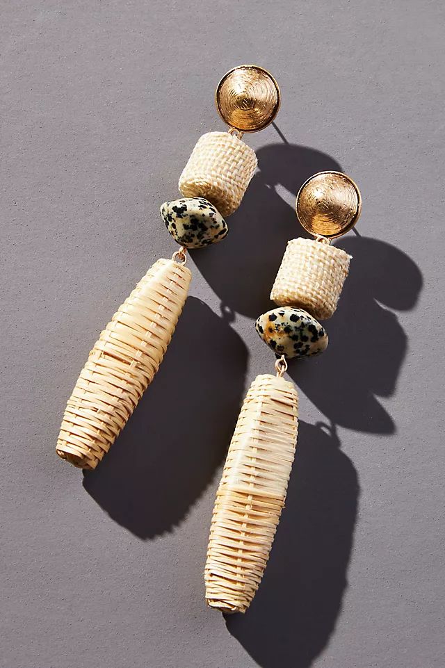 Long Raffia Drop Earrings | Anthropologie (US)