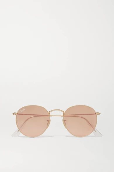 Ray-Ban - Round-frame Gold-tone Mirrored Sunglasses | NET-A-PORTER (US)
