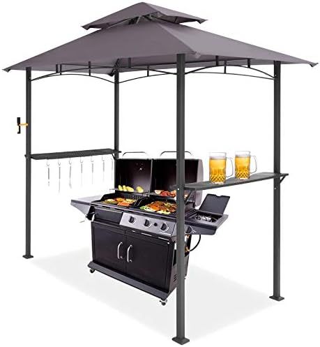 Warmally 8'x5' Grill Gazebo BBQ Patio Shelter Canopy for Outdoor Barbecue Tent Hooks Can Hang Lights | Amazon (US)