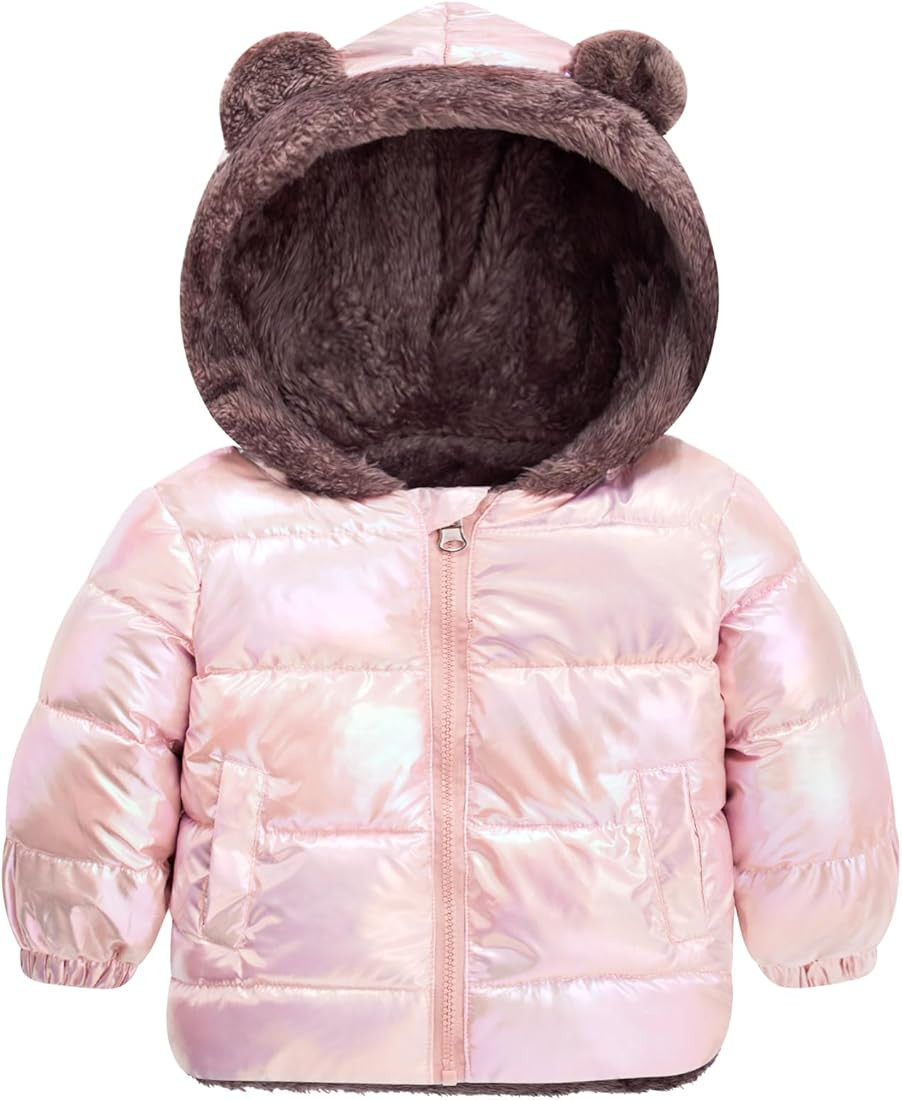 ADUKIDE 6M-4T Baby Girls Boys Winter Coat Toddler Puffer Fleece Bear Ears Coats Outerwear with Po... | Amazon (US)