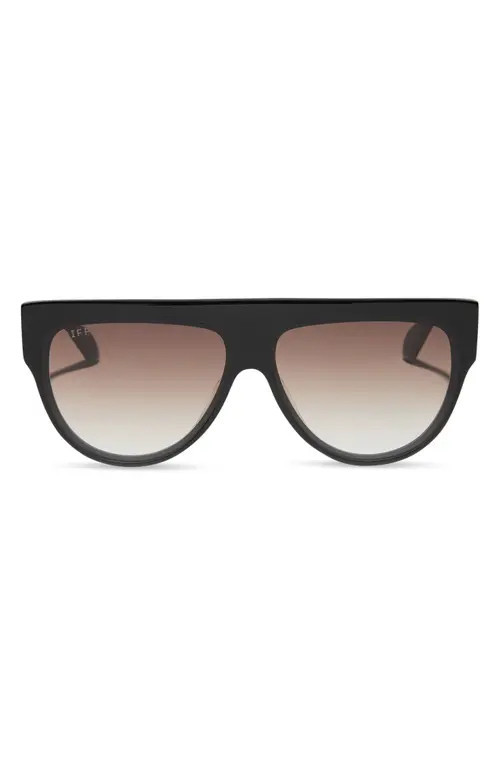 DIFF Georgie 61mm Gradient Square Sunglasses in Black /Brown Gradient at Nordstrom | Nordstrom