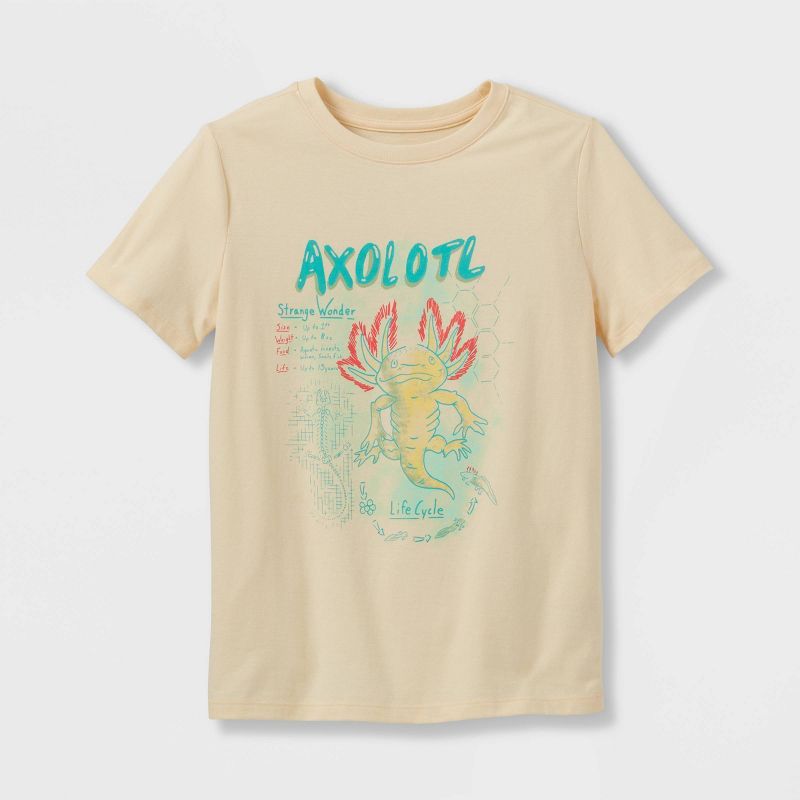 Boys' "Axolotl" Infographic T-Shirt - Cat & Jack™ Cream | Target