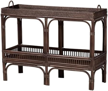 Bali & pari Lombok Natural Rattan Console Table - Handwoven Wicker 2-Tier Accent Table with Raise... | Amazon (US)