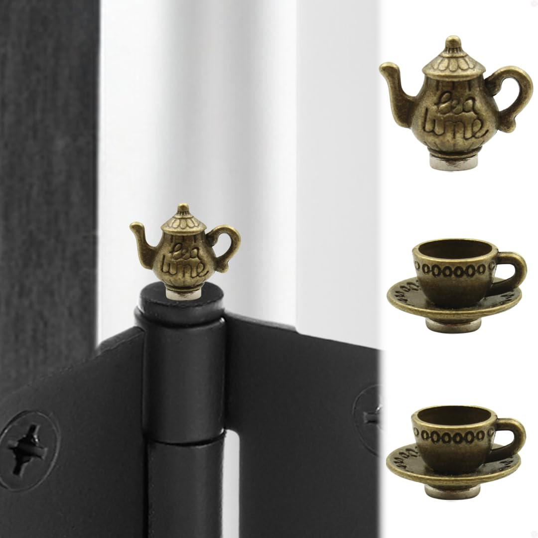 Hinge Head Tea Cup Set of 3 - Door Hinge Heads Decorative Topper Miniature - Cottagecore Magnetic... | Amazon (US)