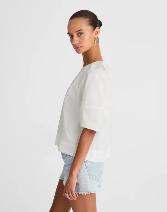 Poplin Lace-Up Top | Madewell
