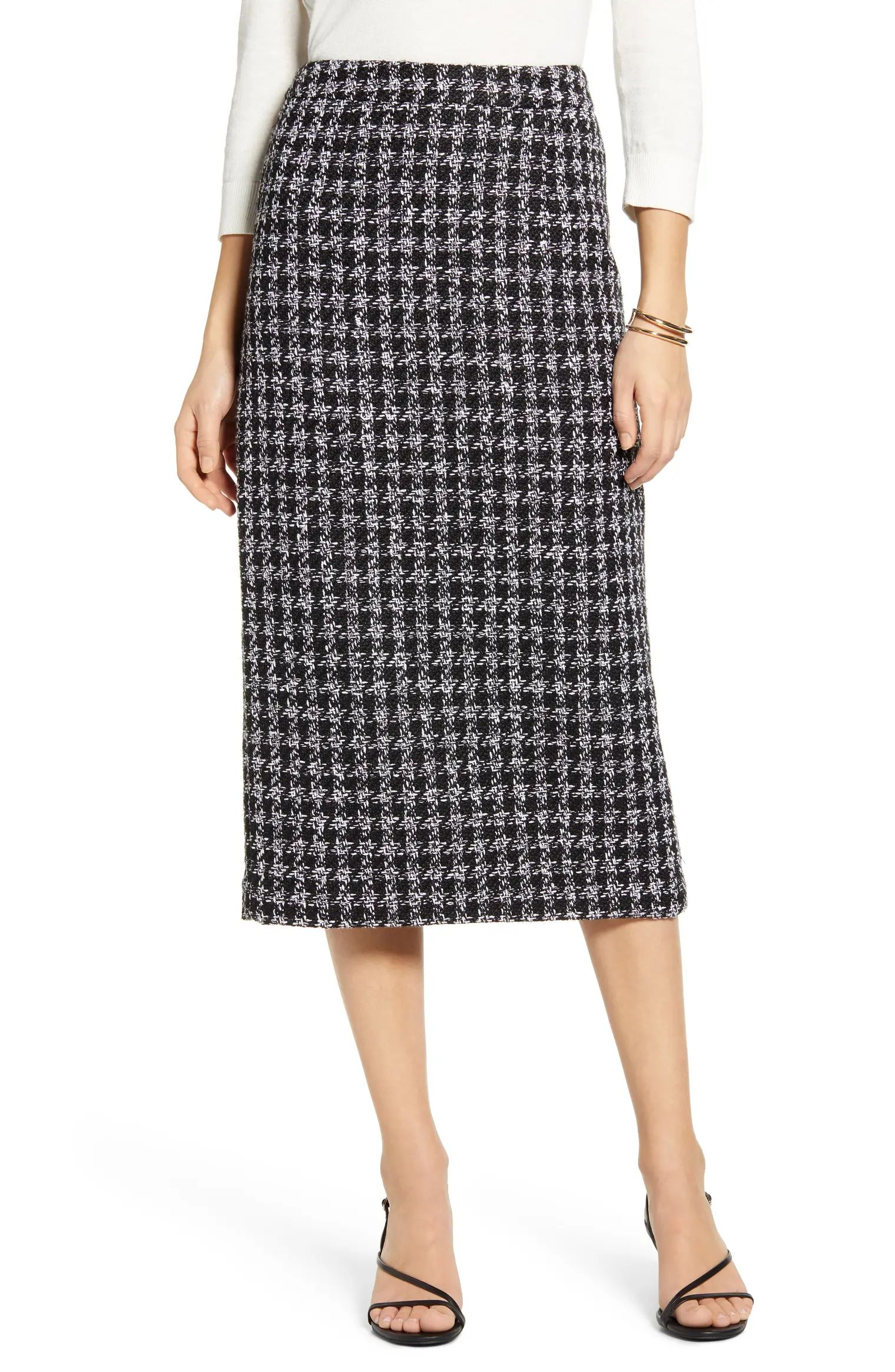 Houndstooth Check Tweed Pencil Skirt | Nordstrom