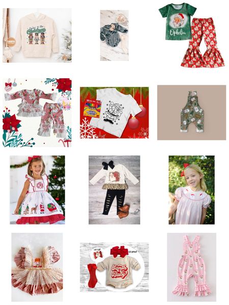 Christmas sweatshirts, dresses, overalls, outfits and shirts for your little ones 

#LTKGiftGuide