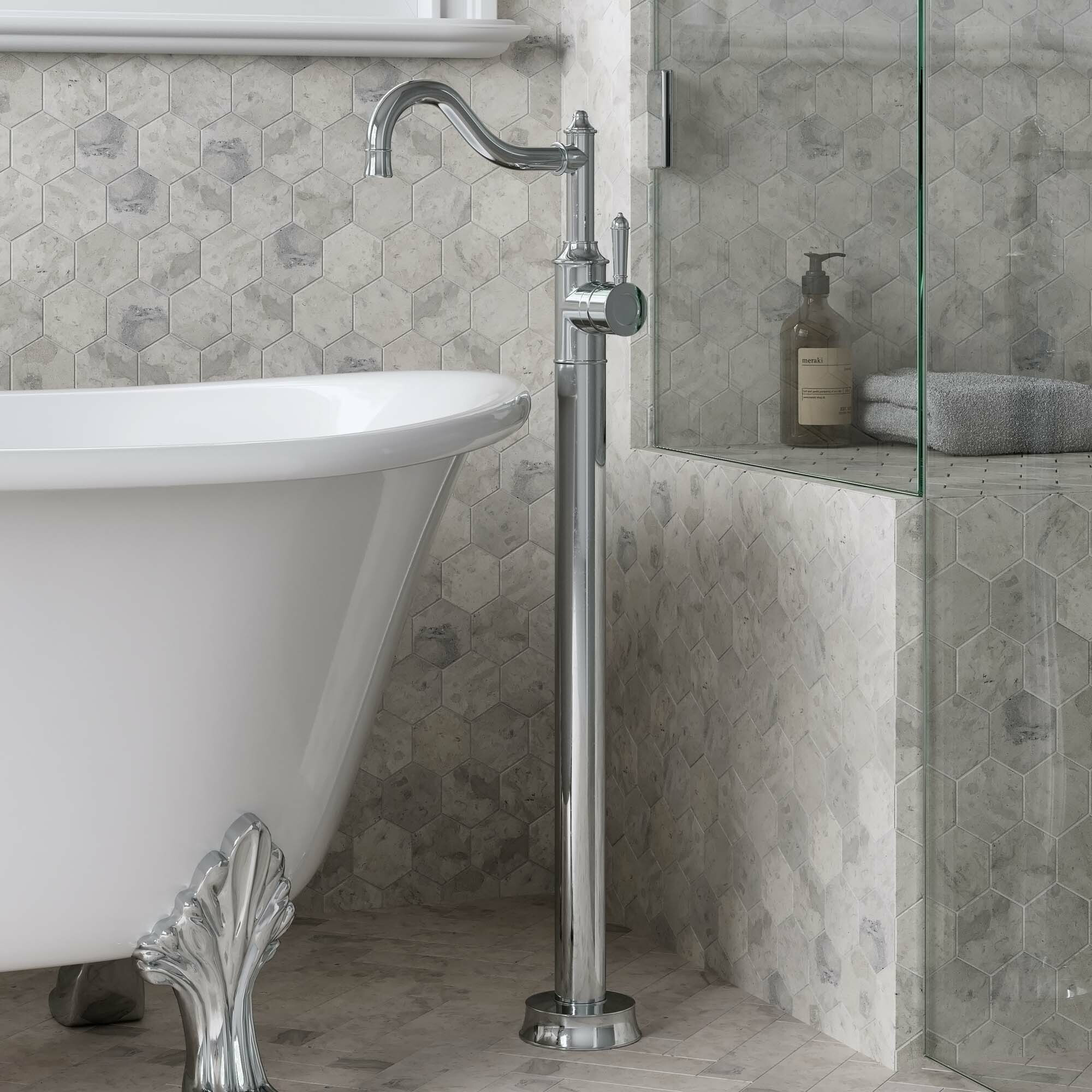 Nostalgia Floor Mounted Bath Mixer | Temple & Webster AU