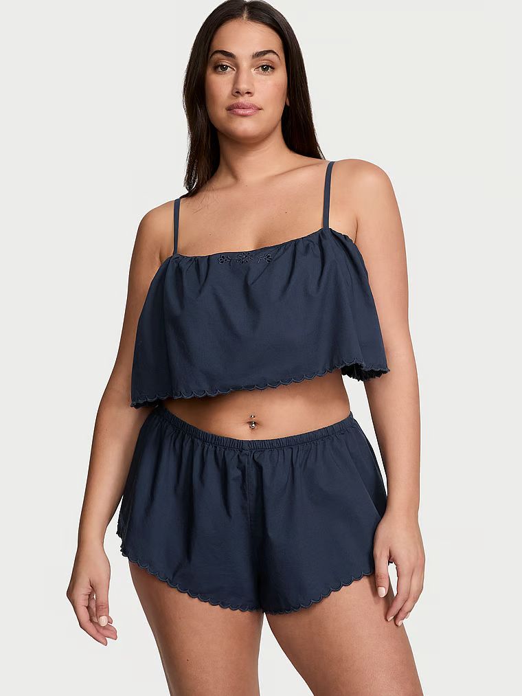 Buy Heritage Cotton Eyelet Cami & Flutter Shorts Set - Order Pajamas Sets online 1124534600 - Vic... | Victoria's Secret (US / CA )