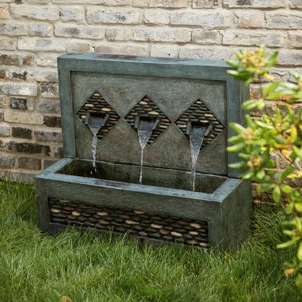 Molina Outdoor Weather Resistant Floor Fountain with Light | Wayfair North America