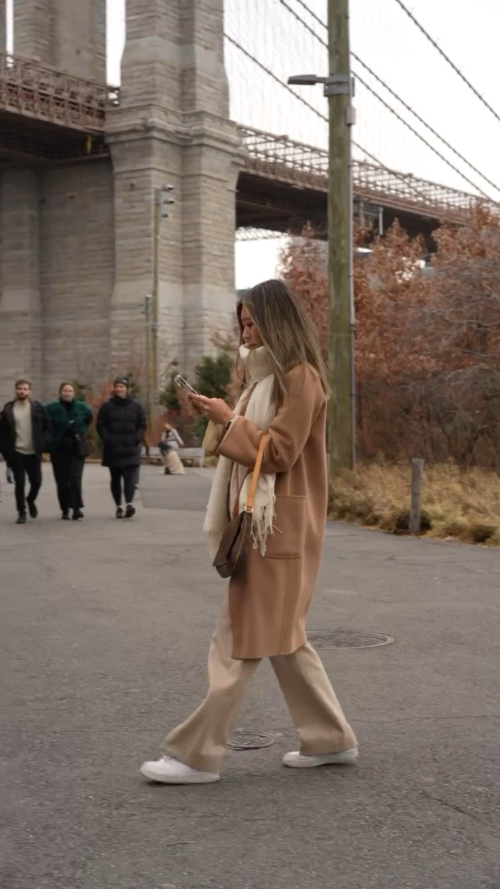 Neutral monochrome winter outfit in NYC // Outfit details: wool coat from shop the curated, oversized scarf from h&m, sweater from toteme, wide leg pants from aritzia, sneakers from nike, bag is vintage louis vuitton // winter outfit, cold weather style, new york city fashion, wool coat, camel coat, petite style, neutral aesthetic, wide leg pants

#LTKFind #LTKworkwear #LTKstyletip