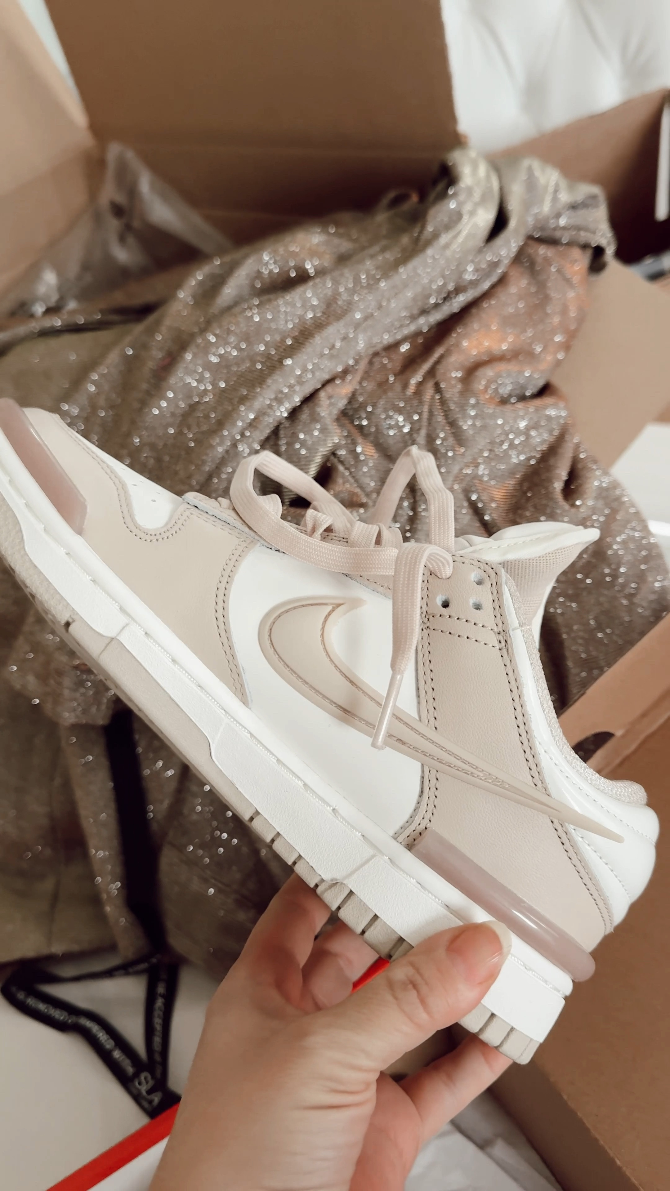  Nike Dunk low top beige and pink sneakers — I sized up a half size and fits great. 

#LTKfindsunder50 #LTKshoecrush

#LTKVideo