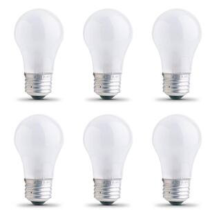 25-Watt Soft White (2700K) A15 Frosted Glass E26 Base Dimmable Incandescent Appliance Light Bulb (6-Pack) | The Home Depot