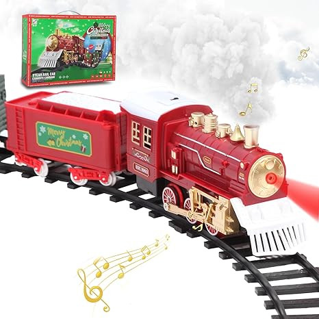 Electric Train Set, Train Toy with Sound, Lights and Smoke, Toy Train Set Under The Christmas Tre... | Amazon (US)