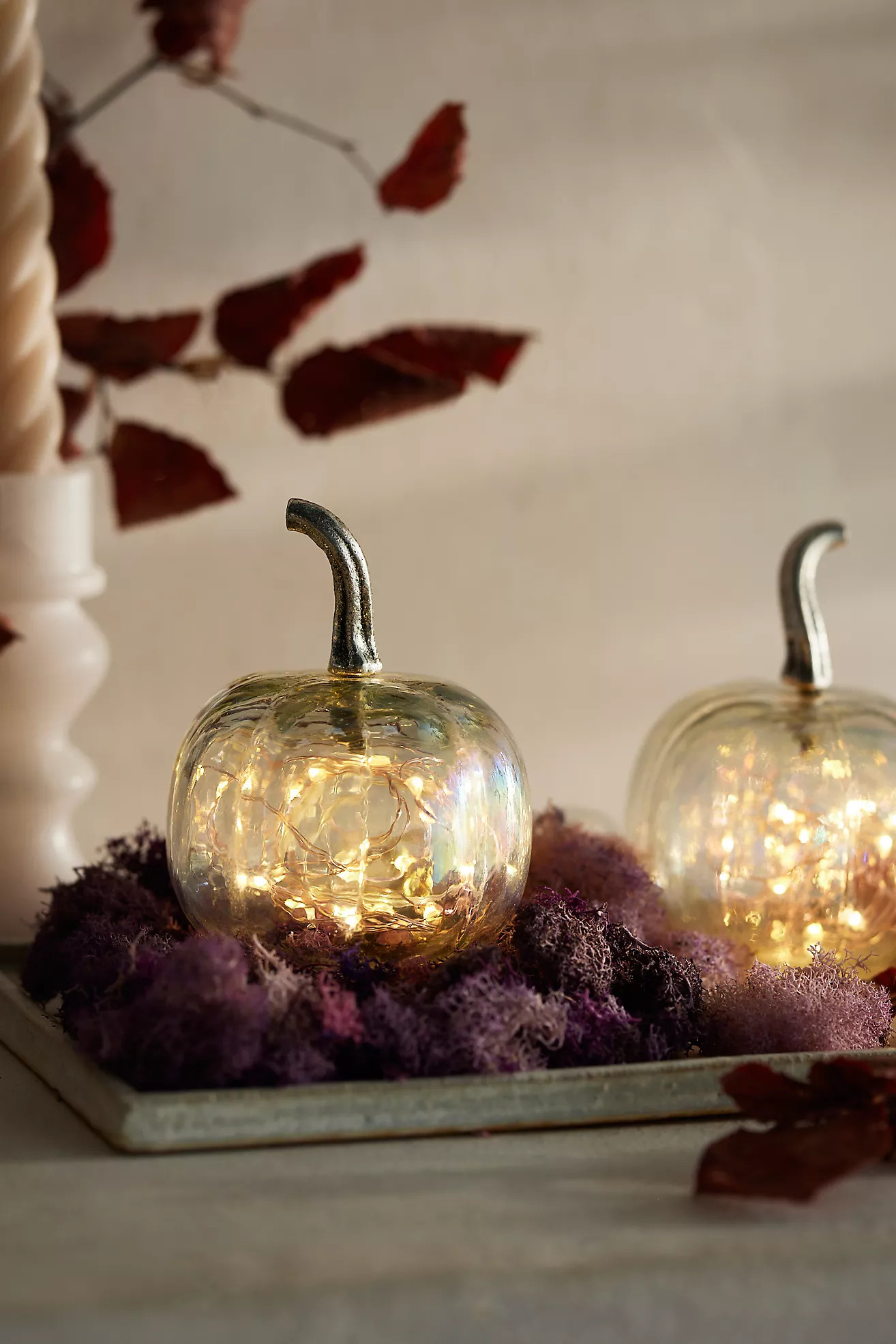 Glass Pumpkins, Set of 2 Pearlescent | Anthropologie (US)