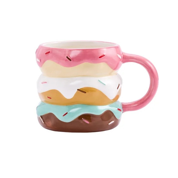 Bico Donut Stack with Sprinkles Mug, Ceramic, 17 ounce Large Cup, Microwave and Dishwasher Safe -... | Walmart (US)