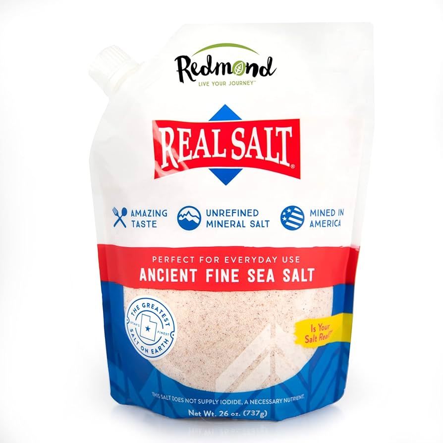 REDMOND Real Sea Salt - Natural Unrefined Gluten Free Fine, 26 Ounce Pouch (1 Pack) | Amazon (US)
