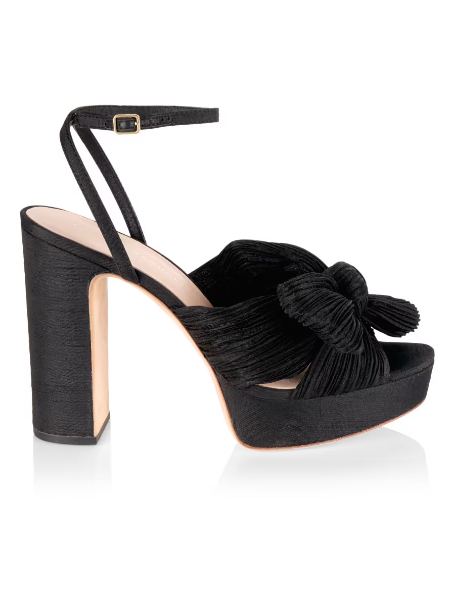 Loeffler Randall Natalia Pleated Bow Platform Sandals | Saks Fifth Avenue