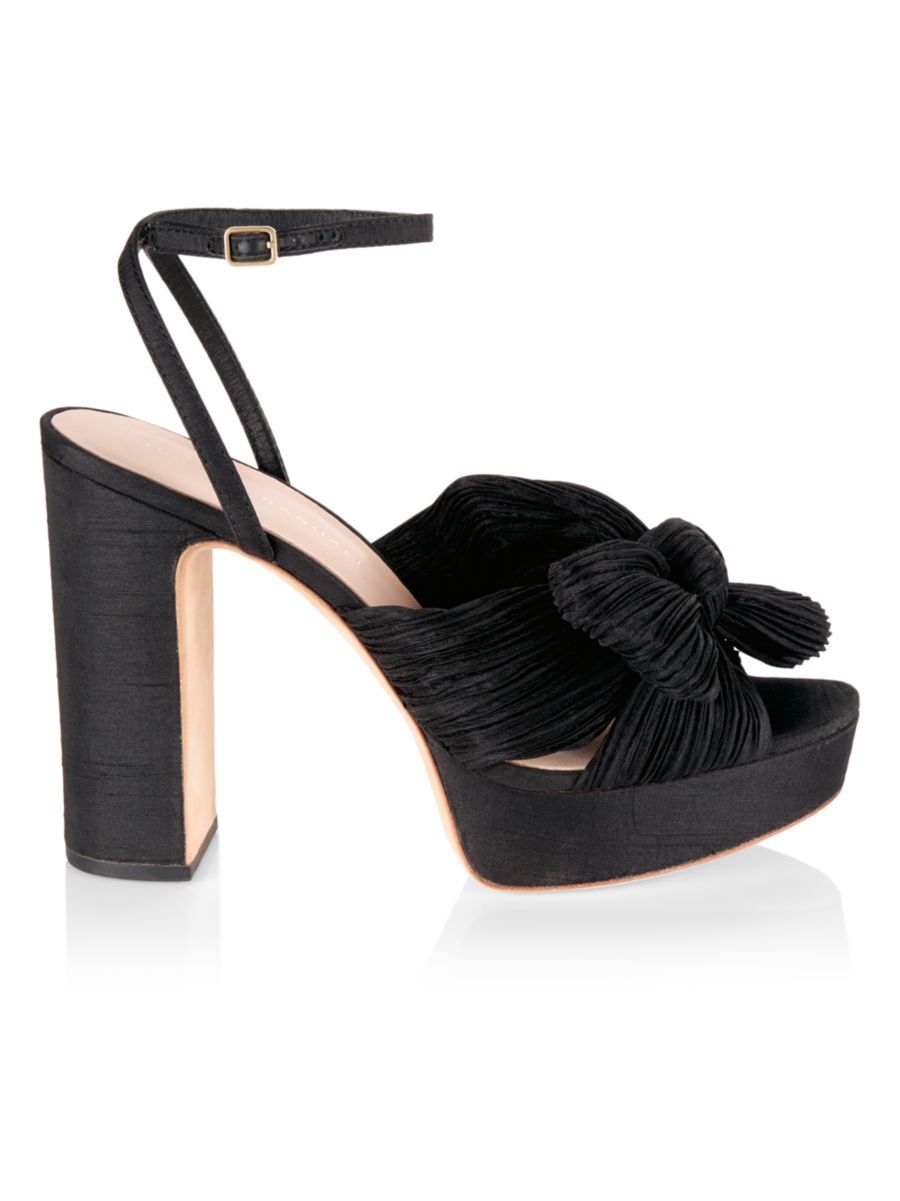 Natalia Pleated Bow Platform Sandals | Saks Fifth Avenue
