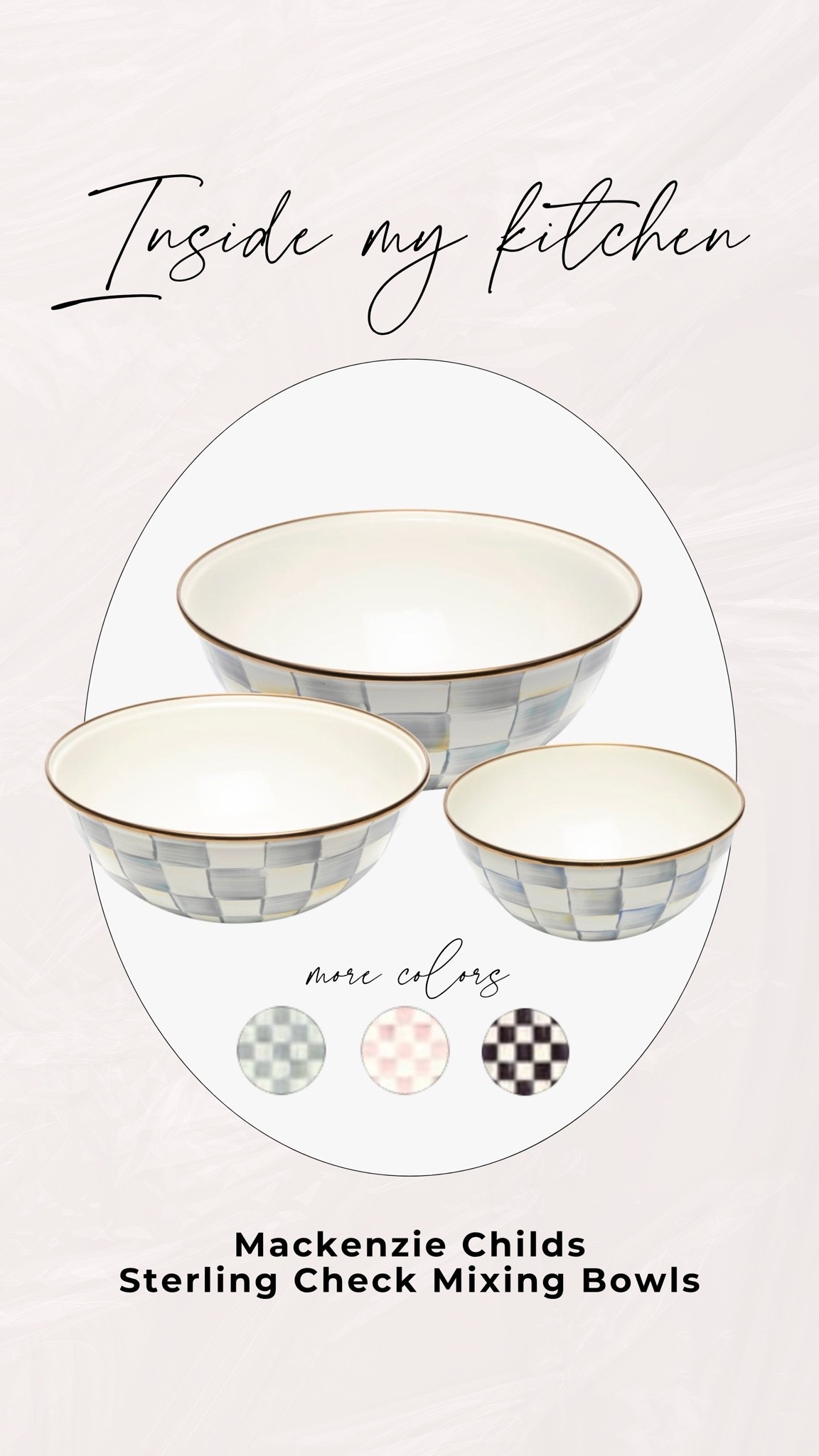 I love these Mackenzie Childs mixing bowls I have in my kitchen!! They come in more colors too!!

#mackenziechilda #mixingbowls #checkeredbowls #aesthetickitchen

#LTKHome #LTKfoodie #LTKmomlife