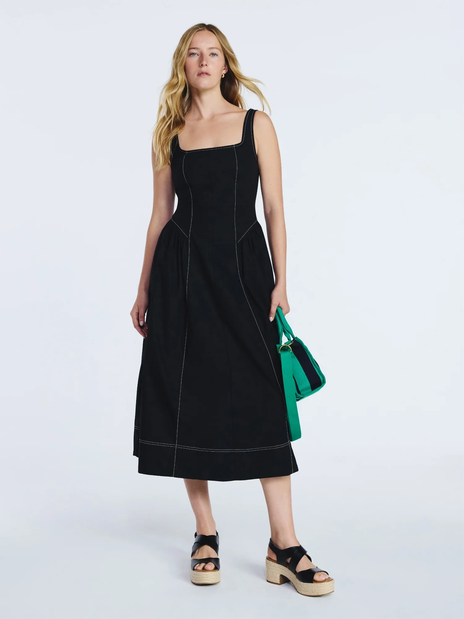 Free Assembly Women's and Women's Plus Sleeveless Cotton Panel Maxi Dress, Sizes XS- 4X | Walmart (US)