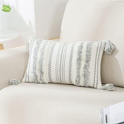 decorUhome Boho Lumbar Decorative Throw Pillow Cover for Bed Bedroom Neutral Accent Cushion Cover Tu | Amazon (US)