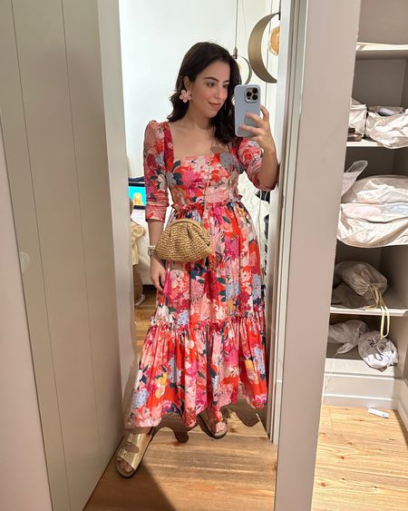 Lisbon outfit day two! Loving this designer floral midi dress on sale 👏🏼 looks beautiful with gold sandals, rattan bag and these beautiful rattan floral earrings



#LTKstyletip #LTKsalealert #LTKFind