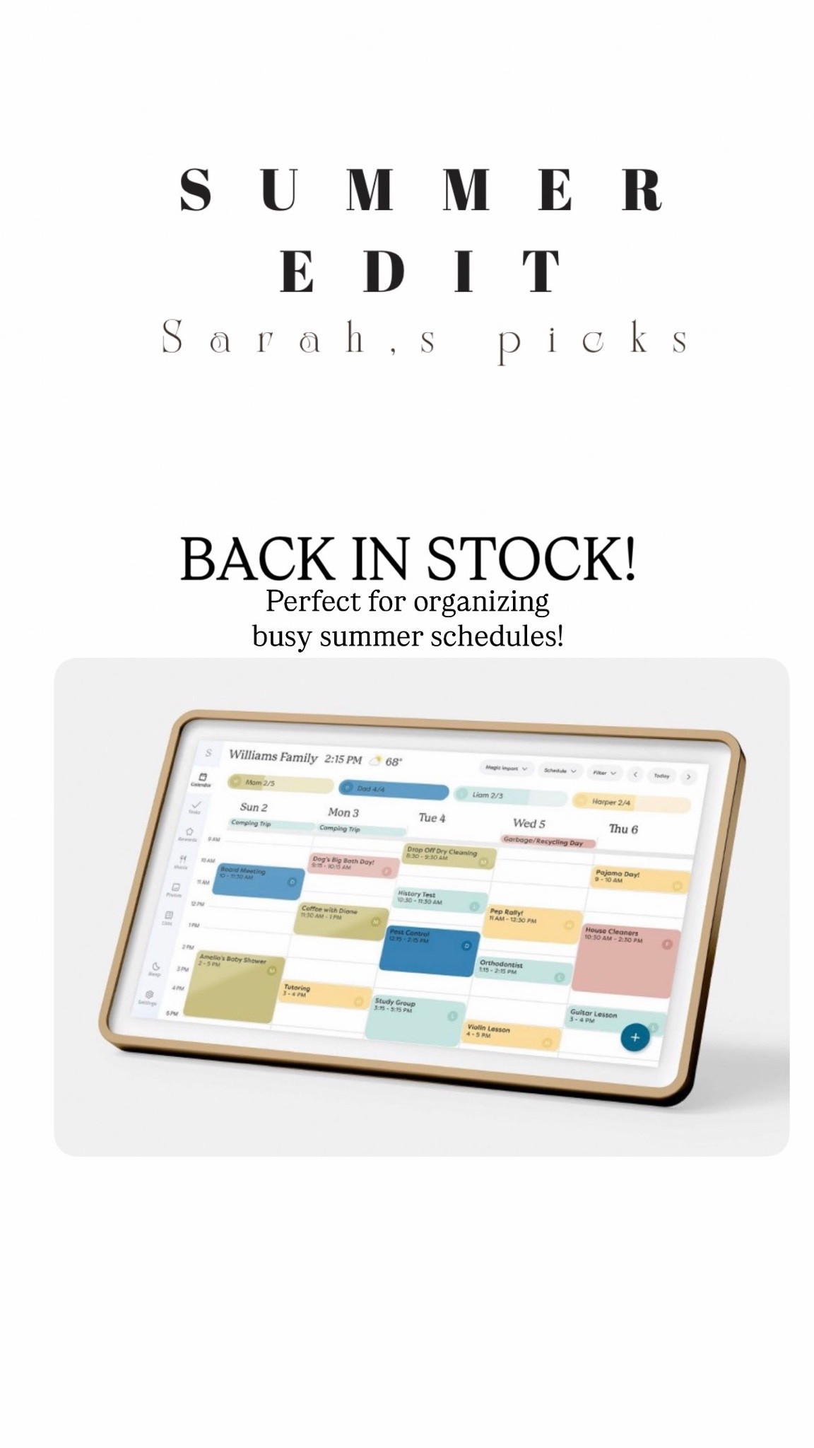 This heart calendar is so good for organizing busy summer schedules and sports!! all family calendars synced to this to make it easier to check schedules!! ￼

#LTKmorningroutine #LTKmomlife