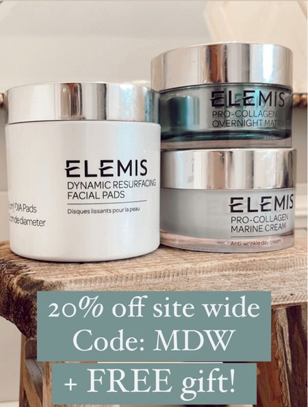 Elemis 20% off site wide + free gift! 
Code: MDW
I love the pro collagen line! Works so well! 💫

Beauty must haves. Beauty faves. Moisturizer. Anti aging. 

#LTKFindsUnder100 #LTKBeauty #LTKSaleAlert