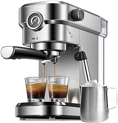 Espresso Machine, 15 Bar Espresso Maker with Milk Frother Wand and Compact Design, Professional E... | Amazon (US)