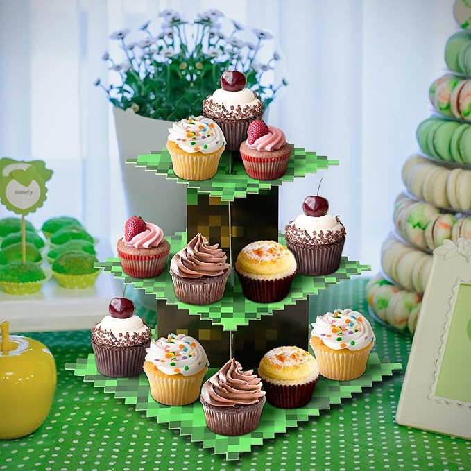 Cupcake Stand Holder, 3-Tier Cupcake Stand Cardboard Dessert Tower Display for Birthday Party Fav... | Amazon (US)