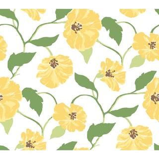 York Wallcoverings Lemon Grove Yellow Jungle Garden Peel & Stick Wallpaper Approx. 34.2 sq. ft. | The Home Depot