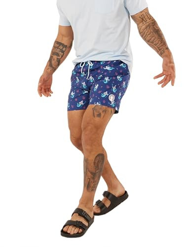 Chubbies Mens Swim Trunks – Mens Swim Shorts with 4-Way Stretch, 5.5” Beach Shorts with Elastic Waist, Drawstring, Mesh Lining, UPF 50+ (Triton of Seas, XX-Large) | Amazon (US)