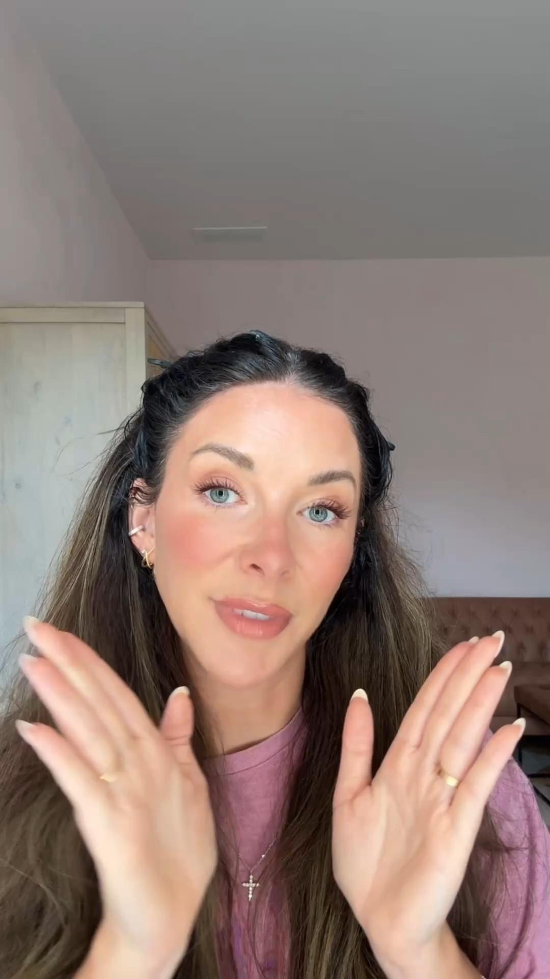 
Current makeup routine:
primer 
Flawless filter - shade 4
Glow tint - shade 6 
Foundation - 200
Liquid bronzer contour - solace 
Liquid blush - believe 
Blush stick -  rosy glow 
Bronzer - natural medium golden 
Blush - wherever rose 
Color corrector - bisque
Pressed powder - palisades pink 
Loose powder - cherry blossom 
Eye pencil - mesmerising maroon
Brow pencil - soft brown
Lip contour stain - toasty brown
Lipstick - Sam
Lipgloss - kiss
Setting spray 

#LTKBeauty