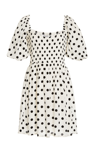 Ilaria Polka Dot Crepe Mini Dress by Faithfull The Brand | Moda Operandi | Moda Operandi Global