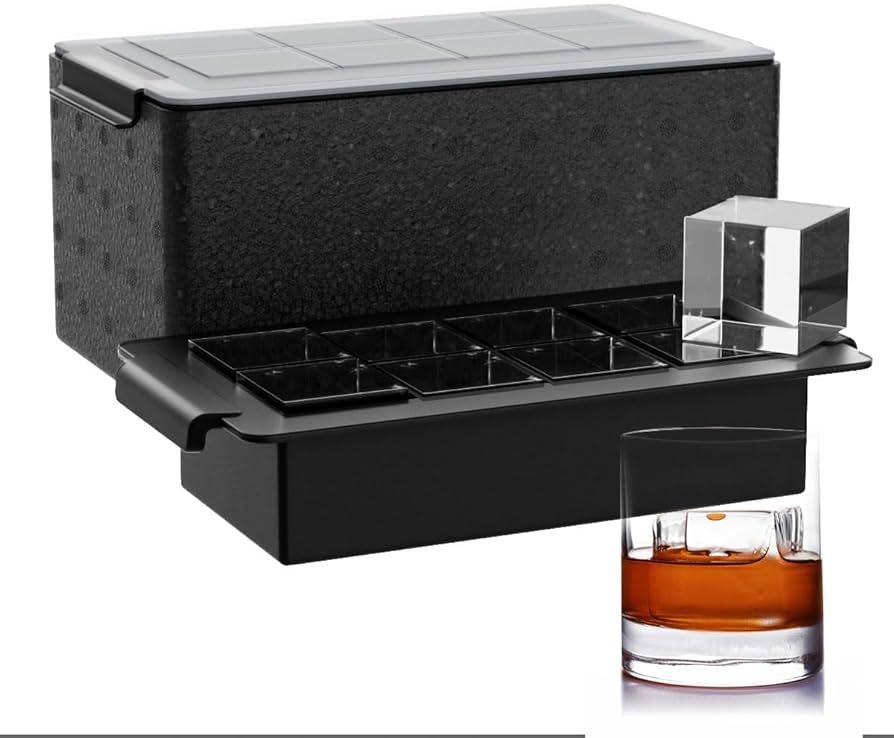 Clear Ice Cube Tray for Whiskey: FDDBI 2Inch Clear Ice Cube Maker - Silicone Large Ice Cube Tray ... | Amazon (US)