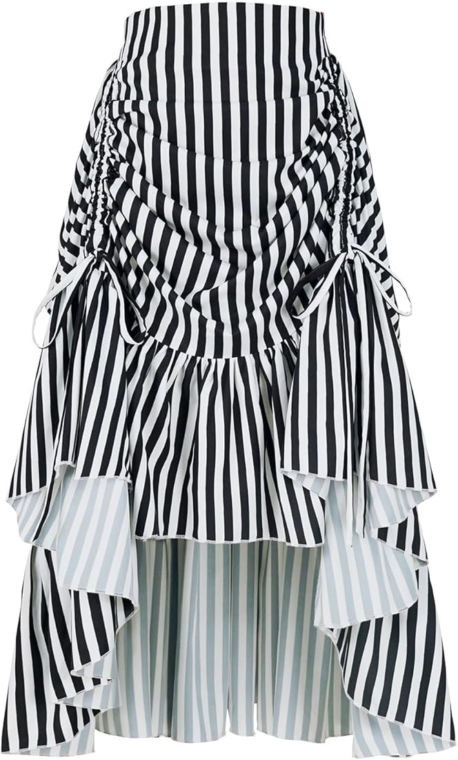 Women's Long Dress Gothic Steampunk Victorian Renaissance High Low Skirt | Amazon (US)