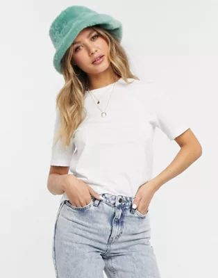 Pieces cotton t-shirt in white | ASOS US