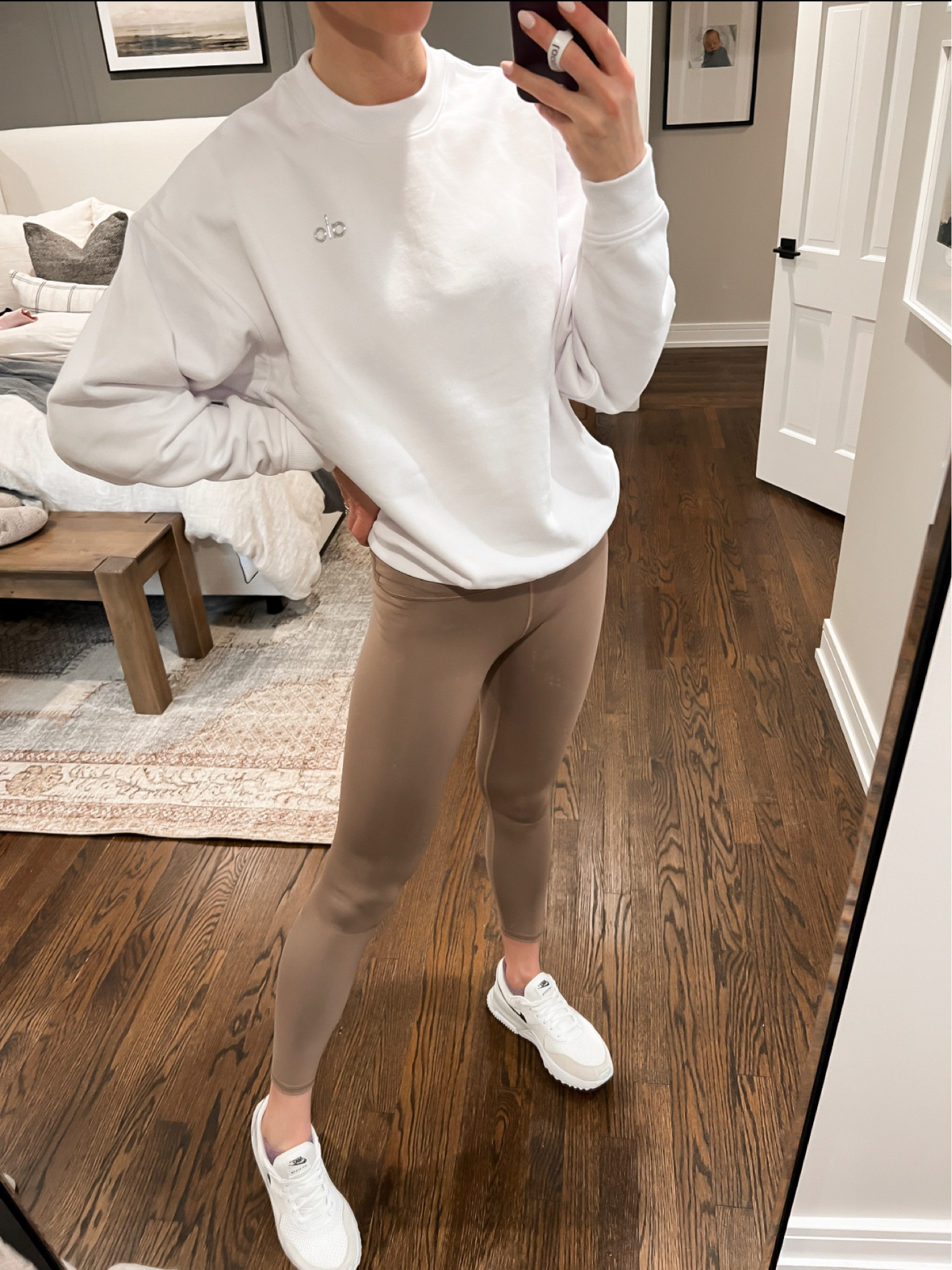 Cozy set from Alo Yoga - wearing XS in leggings and S in sweatshirt 

#LTKstyletip #LTKfit #LTKunder100