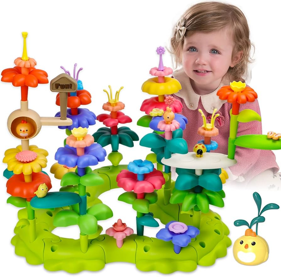 CENOVE Upgrade Flower Garden Building Toy,Toddler Toys for 3 4 5 6 Years Old Girls Boys,DIY Build... | Amazon (US)